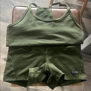 FLEO Olive Green tank top and Shorts Set S/M